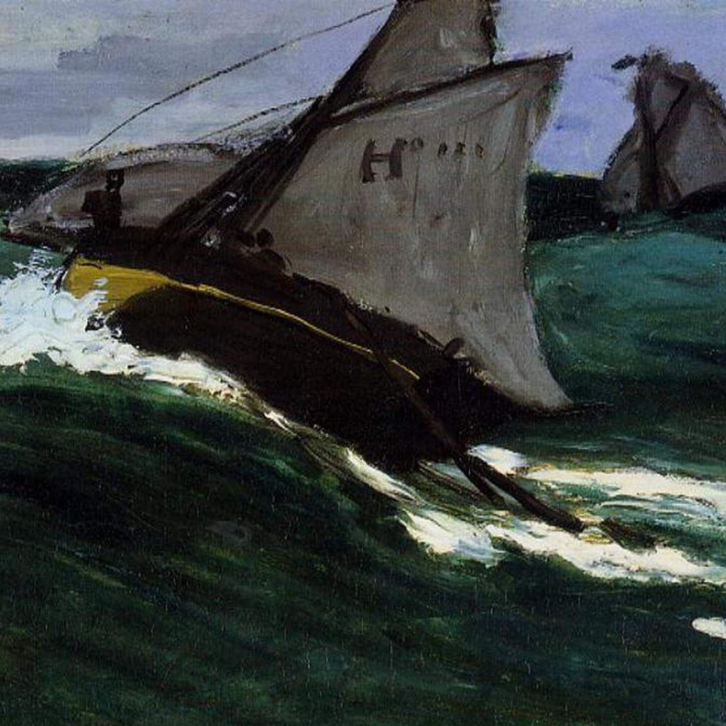 Monet Reproduction Fishing Boats at Sea – Hand-Painted Impressionist Seascape