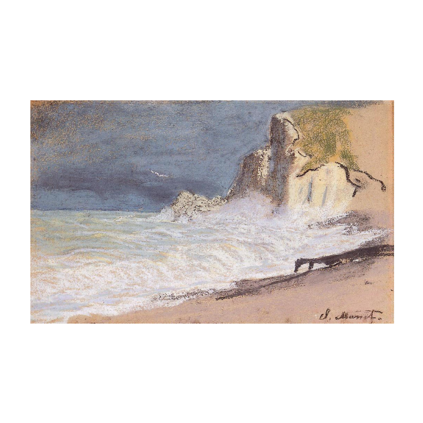 Monet Reproduction Cliffs at Étretat – Hand-Painted Impressionist Seascape