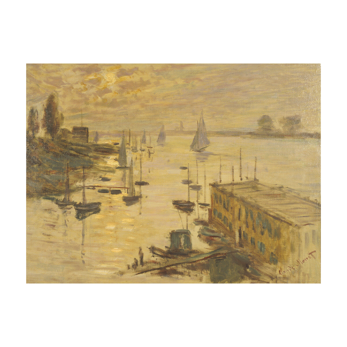 Monet Reproduction Sunset on the Seine at Argenteuil – Hand-Painted Impressionist Canvas