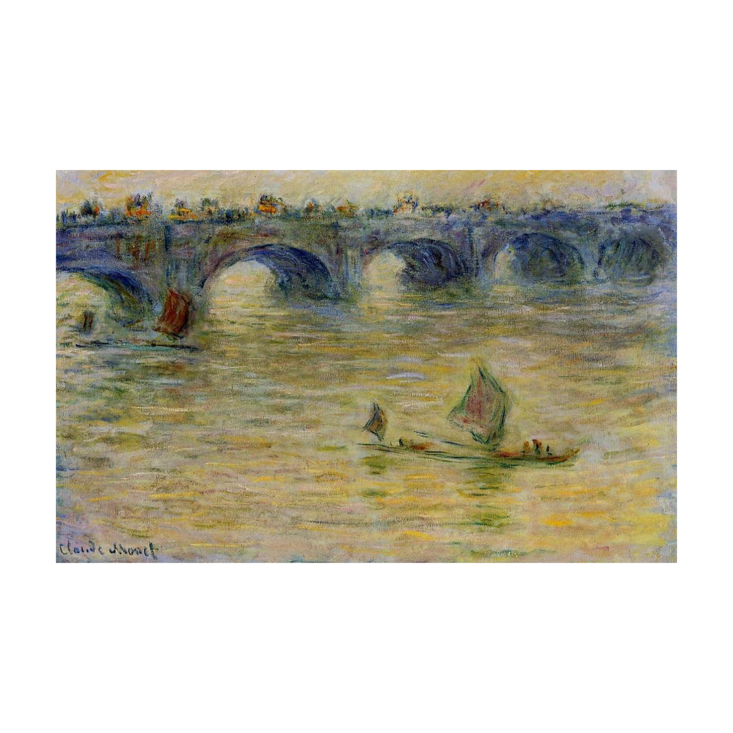 Monet Reproduction Waterloo Bridge Golden Light – Hand-Painted Impressionist Canvas