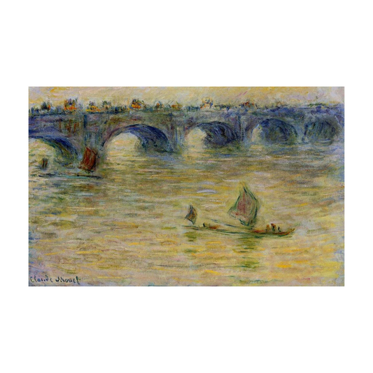 Monet Reproduction Waterloo Bridge Golden Light – Hand-Painted Impressionist Canvas