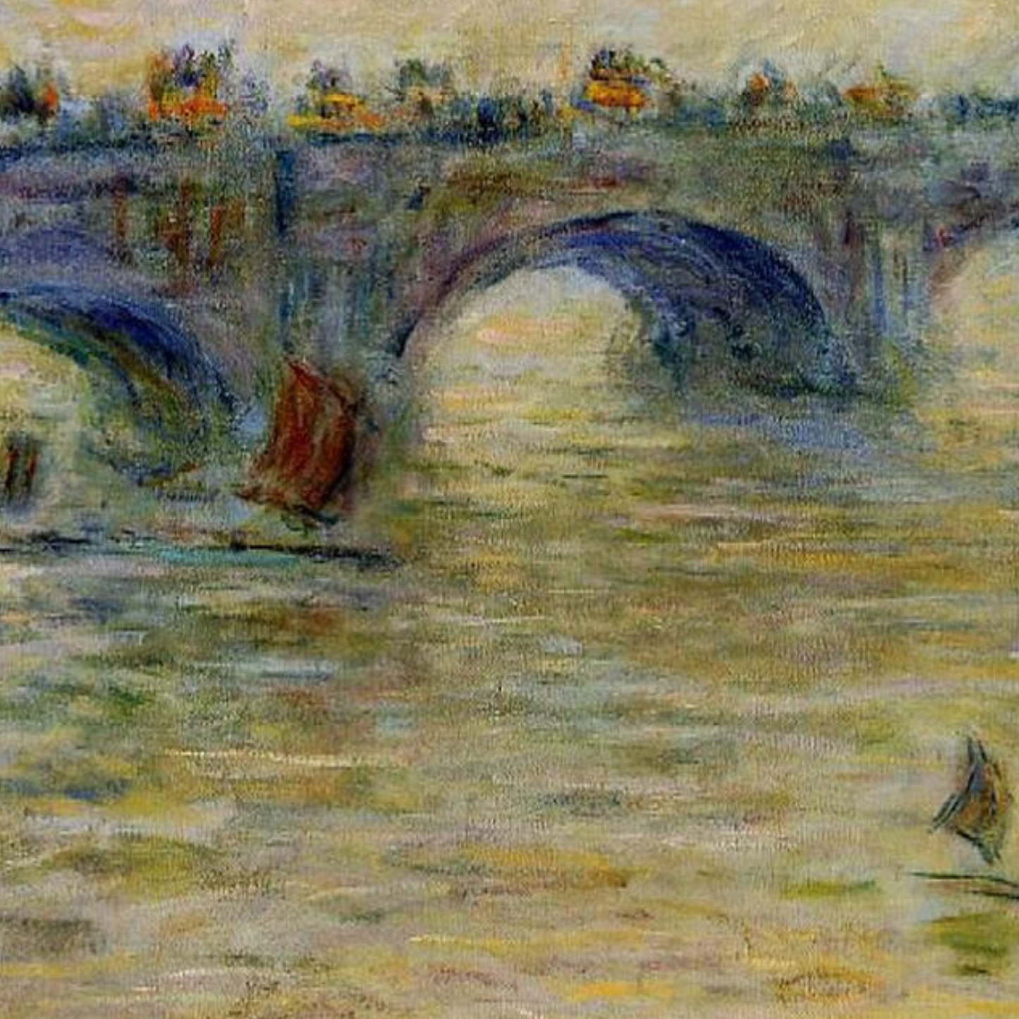 Monet Reproduction Waterloo Bridge Golden Light – Hand-Painted Impressionist Canvas