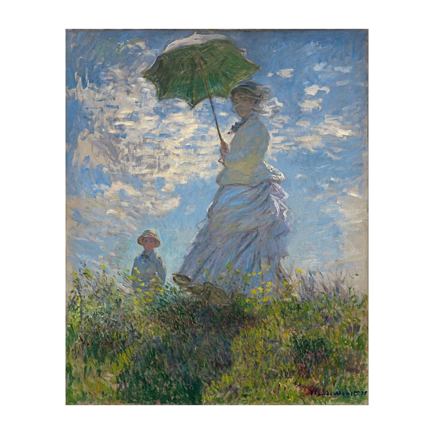 Monet Reproduction Woman with a Parasol – Hand-Painted Impressionist Canvas