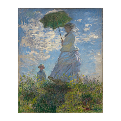 Monet Reproduction Woman with a Parasol – Hand-Painted Impressionist Canvas