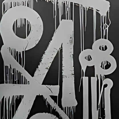 Black & Silver Drip Calligraffiti Canvas – Hand-Painted Abstract Art