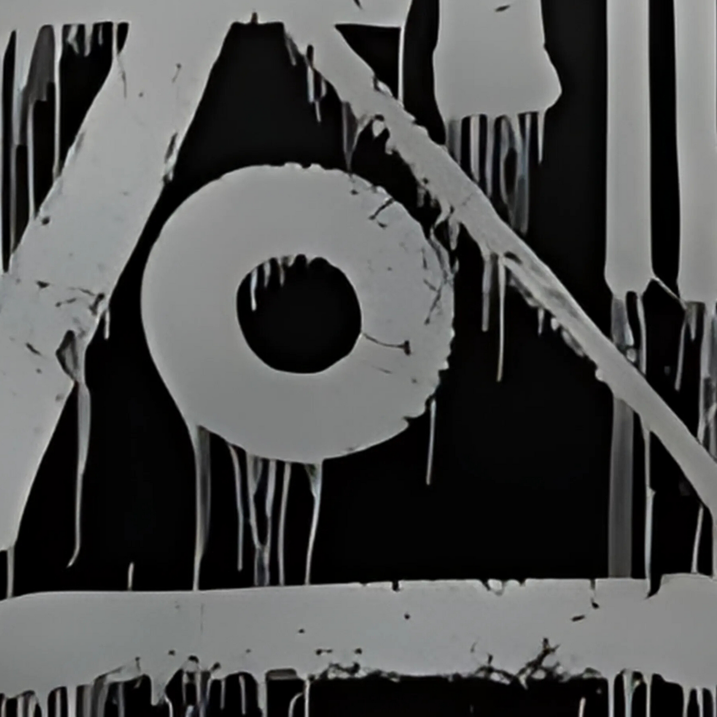 RETNA-Inspired Drip Calligraphy – Black & Silver Abstract Painting