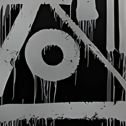 Black & Silver Drip Calligraffiti Canvas – Hand-Painted Abstract Art