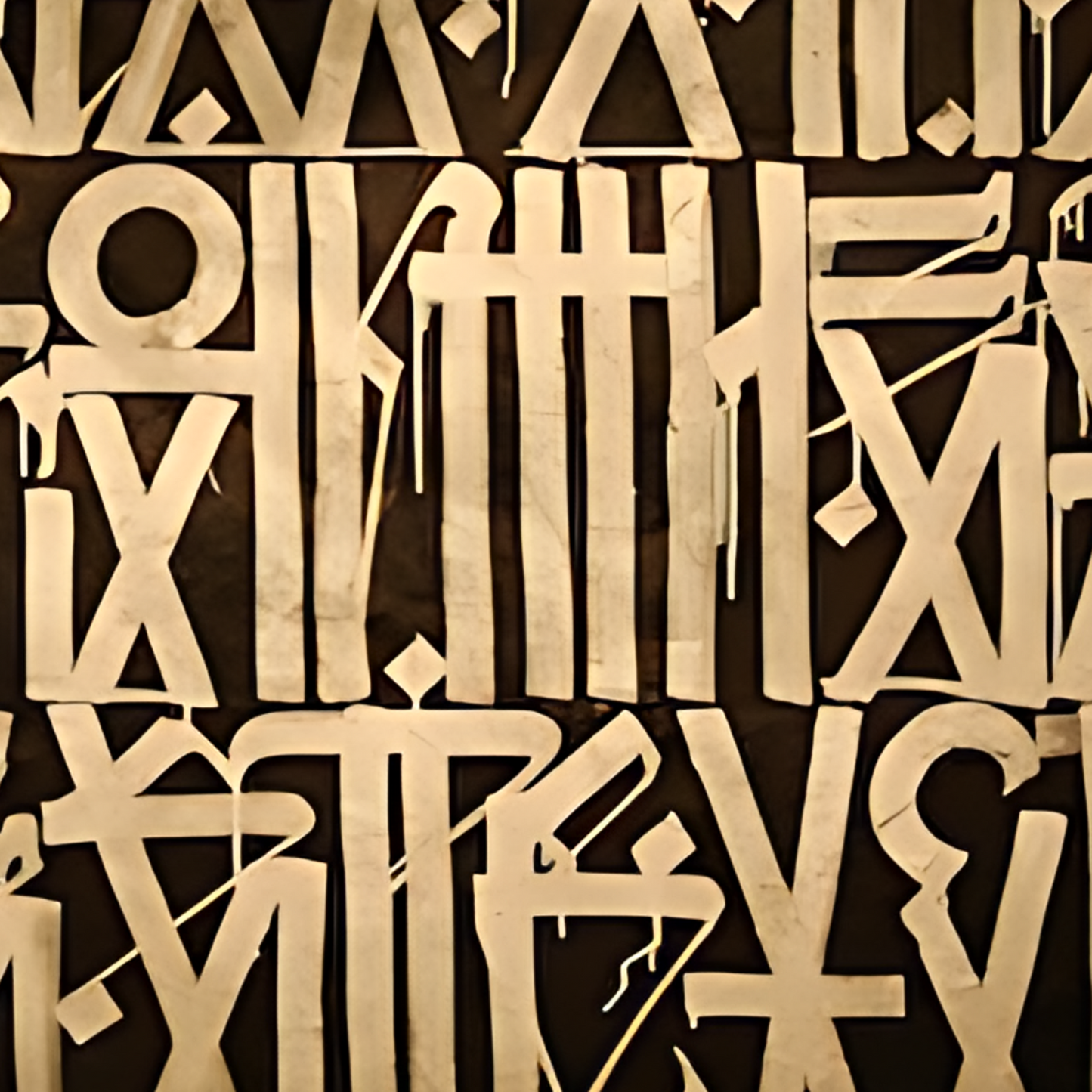 RETNA-Inspired Gold, Black & Red Calligraffiti – Hand-Painted Canvas