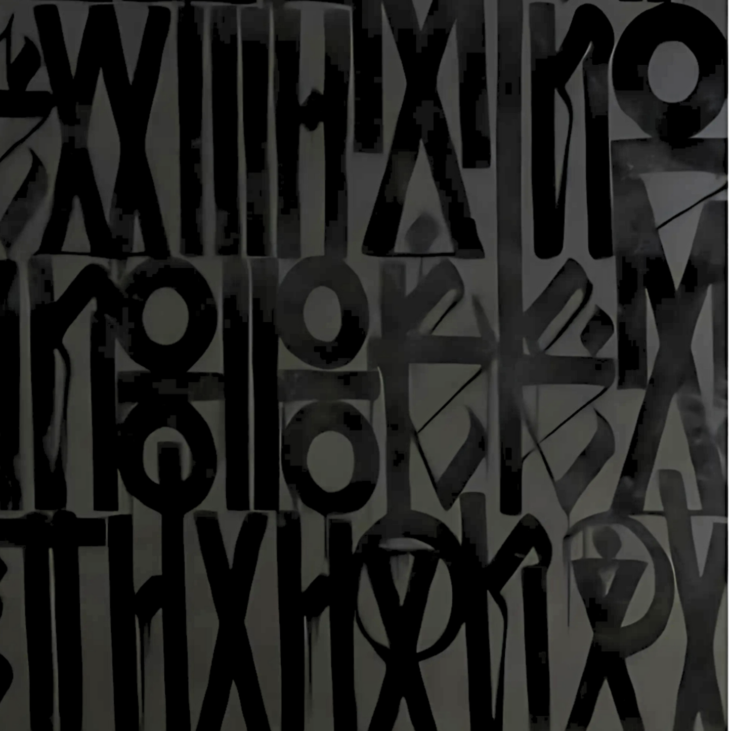 RETNA Style Black-on-Charcoal Calligraffiti – Hand-Painted