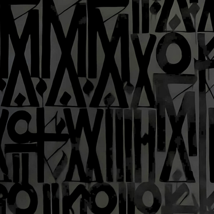 Black on Charcoal Calligraffiti Canvas – Hand-Painted Abstract Art