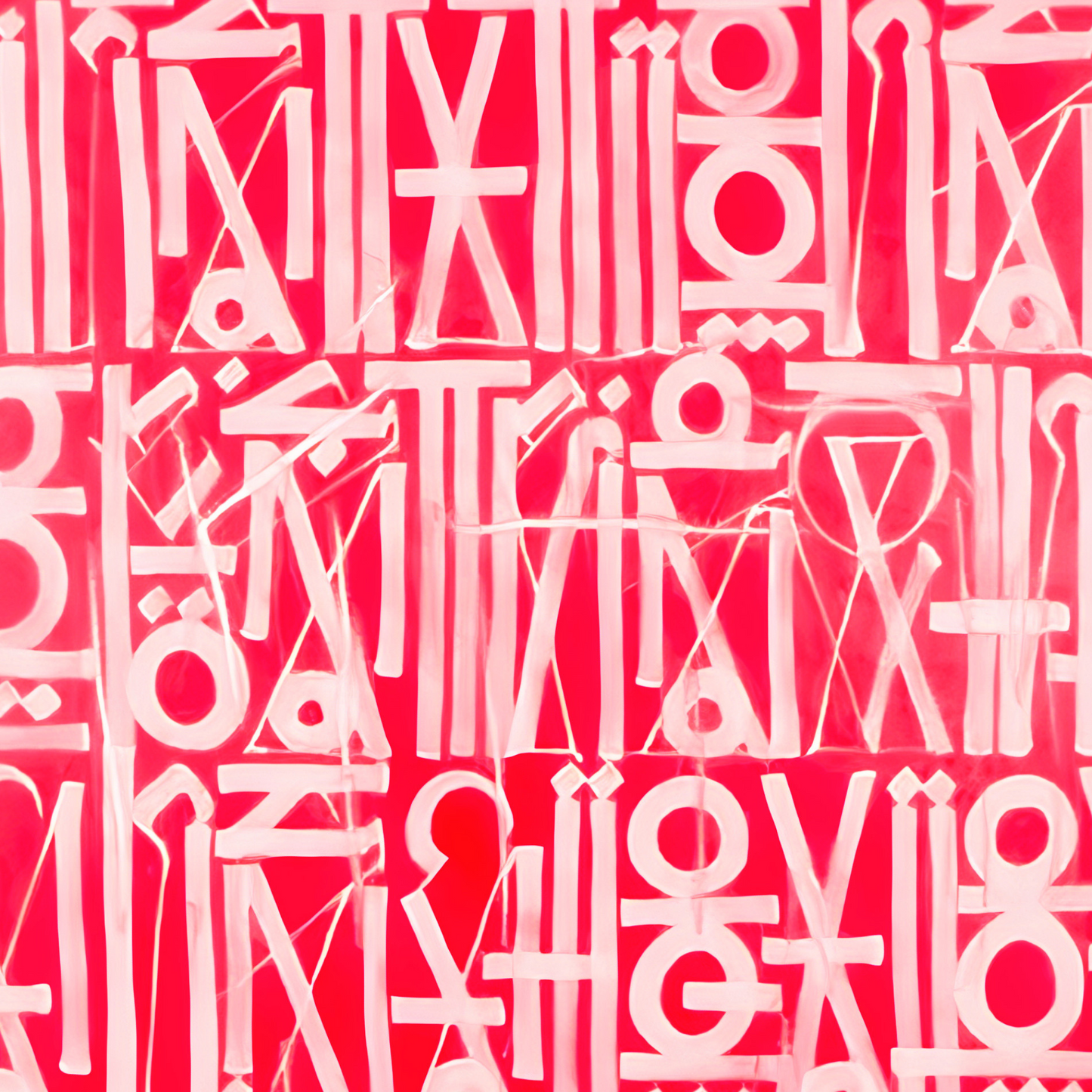 Red & White Retna-Inspired Wall Art – Handcrafted Abstract Script Painting