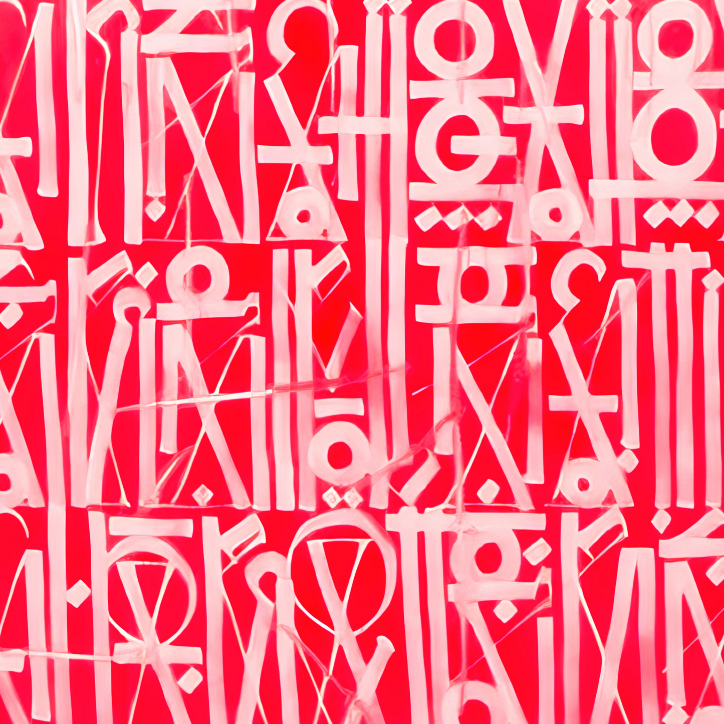 Red & White Retna-Inspired Wall Art – Handcrafted Abstract Script Painting