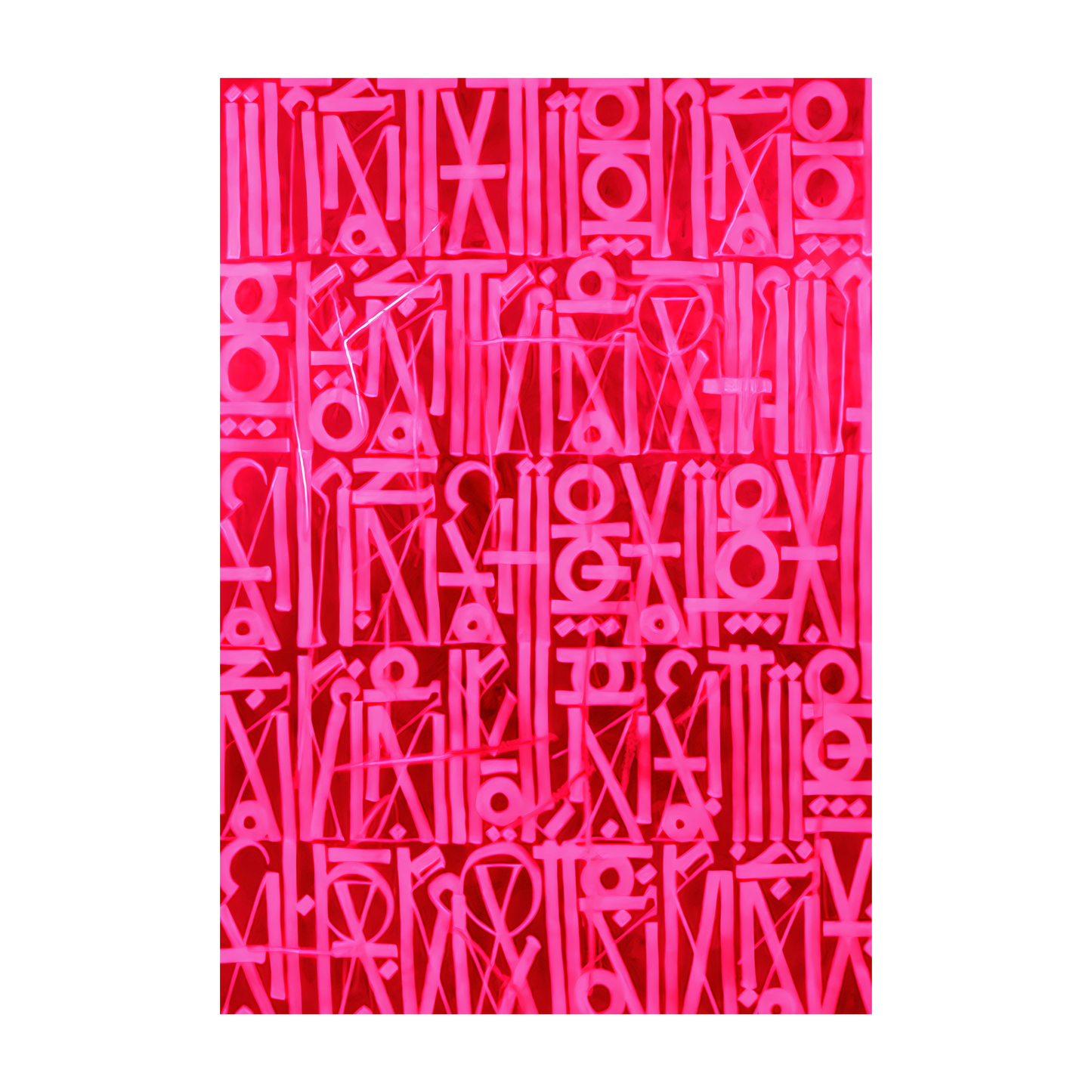 Vivid Pink Retna-Inspired Abstract Script Painting – Handcrafted Canvas
