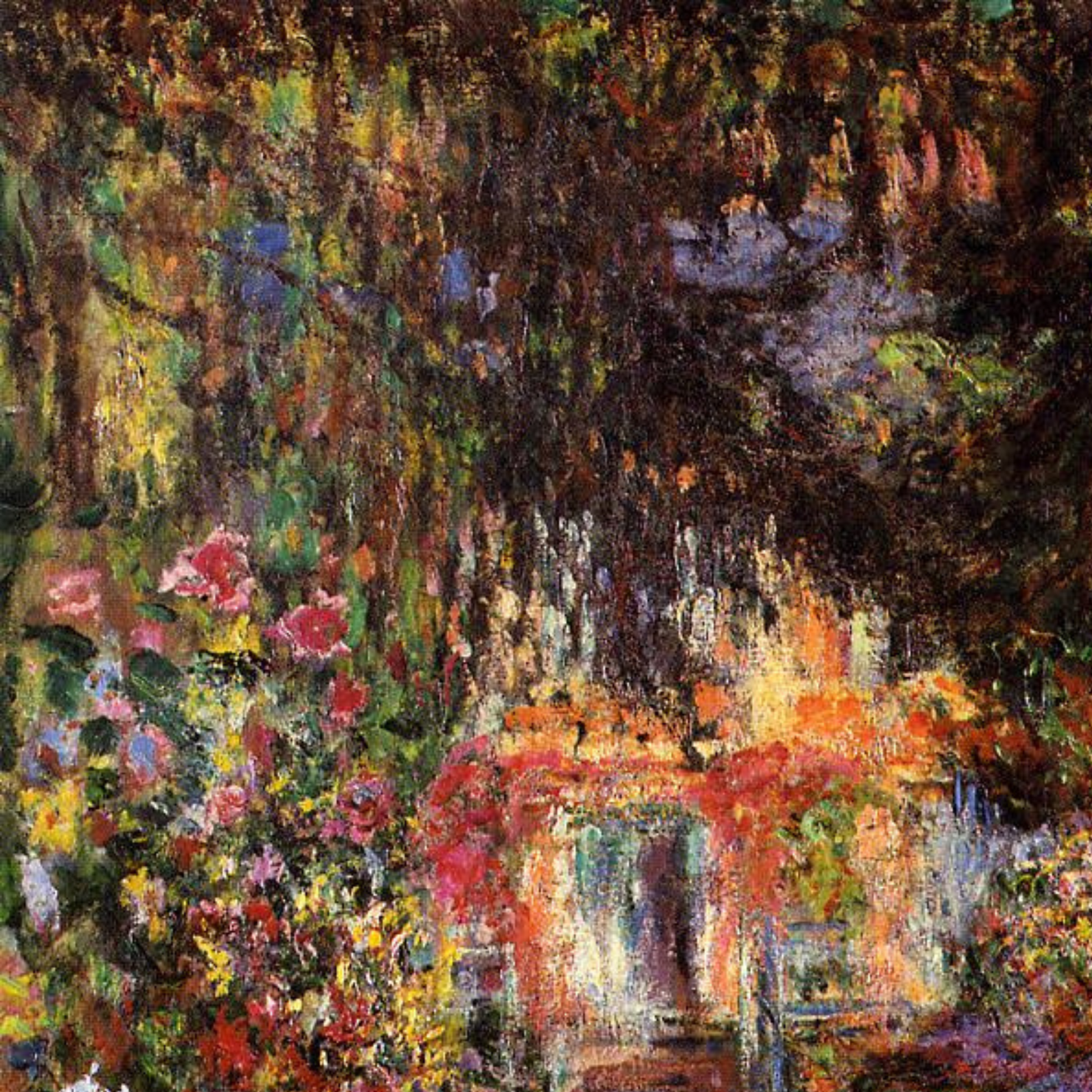 Monet Reproduction – Garden Path at Giverny | Hand-Painted Impressionist Art