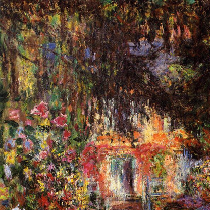 Monet Reproduction – Garden Path at Giverny | Hand-Painted Impressionist Art