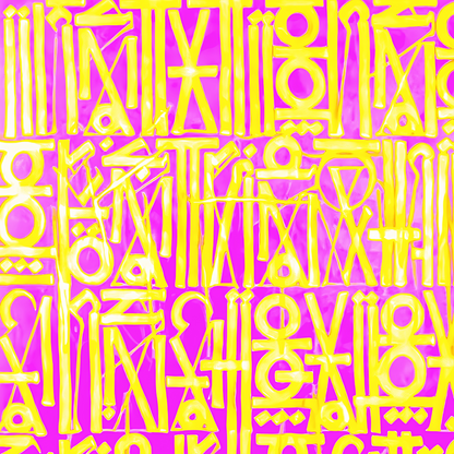 Pink & Yellow Calligraphic Abstract Canvas – Hand-Painted Wall Art