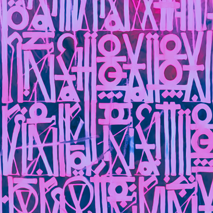 Pink & Purple Abstract Calligraphic Graffiti Painting – Hand-Painted Wall Art