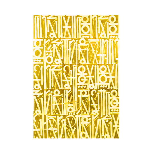 Metallic Gold RETNA-Inspired Graffiti Painting – Hand-Painted Canvas