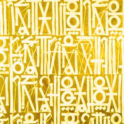 Metallic Gold Abstract Calligraphic Graffiti Painting – Hand-Painted Canvas