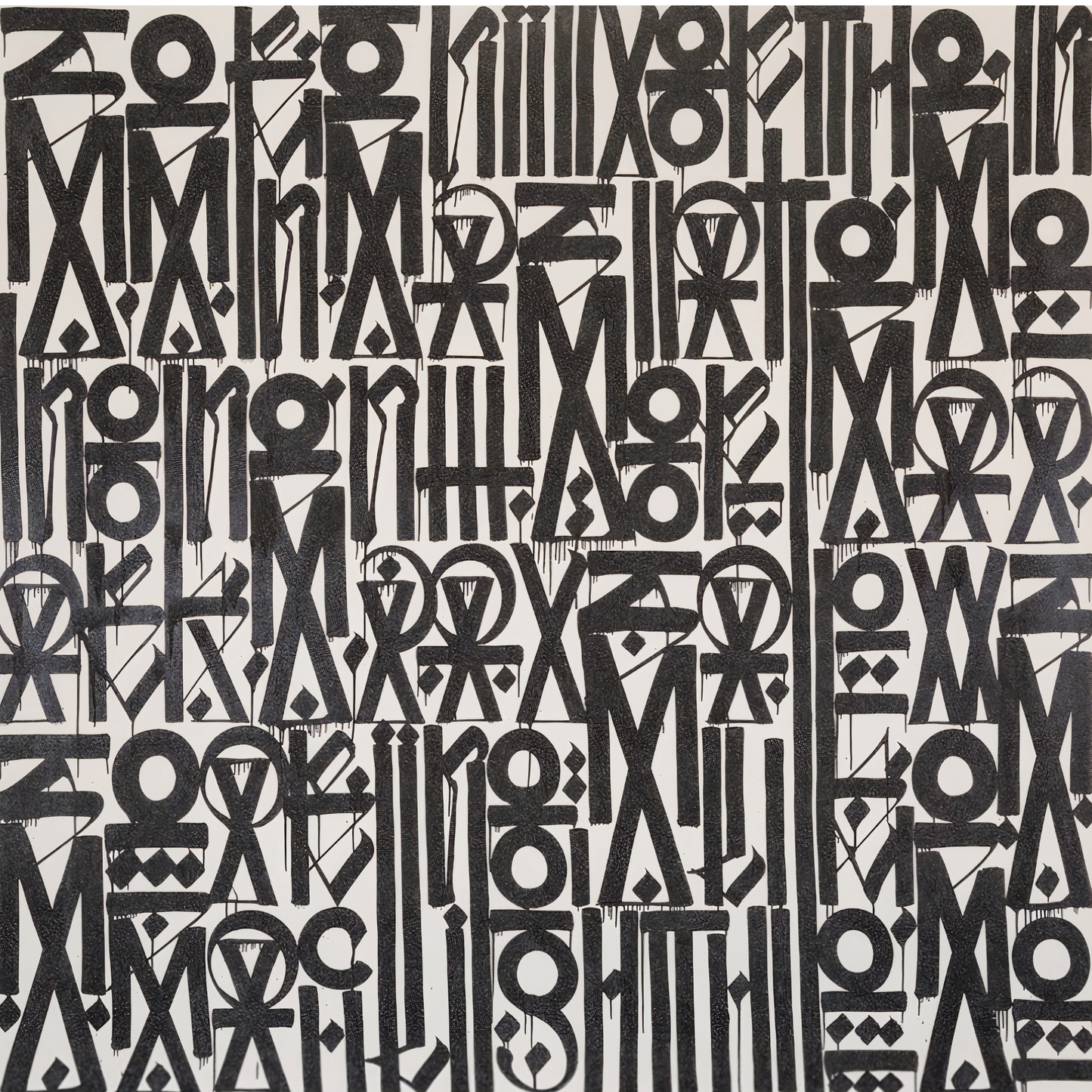 Black & White Retna-Inspired Abstract Graffiti Canvas – Hand-Painted Modern Wall Art