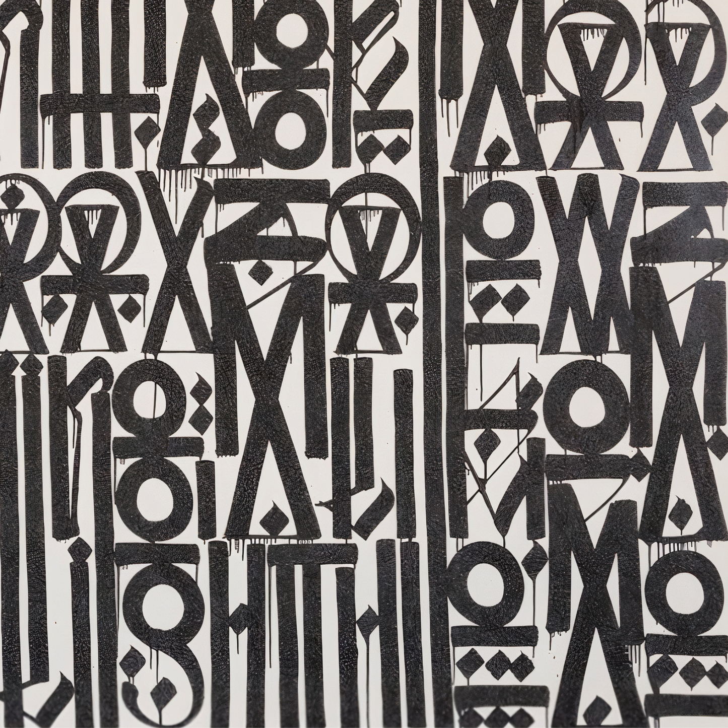 Black & White Retna-Inspired Abstract Graffiti Canvas – Hand-Painted Modern Wall Art