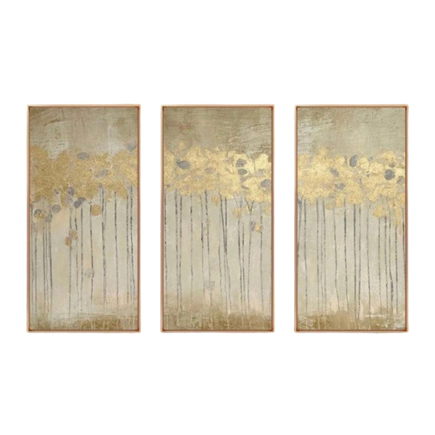 Forest of Golden Trees Set of 3 Home Decor Oil Painting