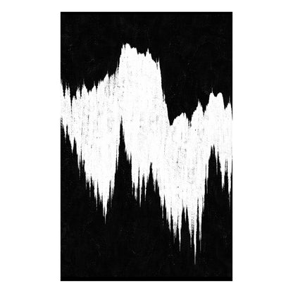 Black and white abstract art with wavy patterns