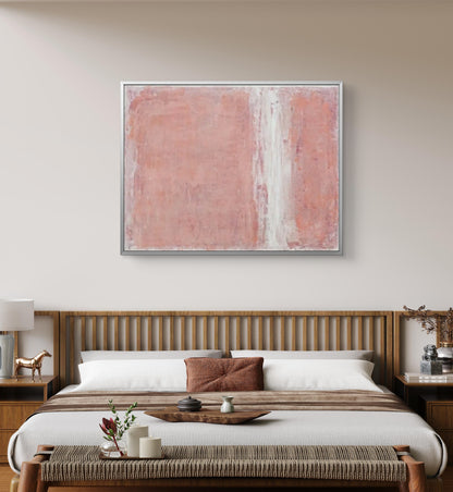 Blush Serenity Abstract Wall Art – Hand-Painted Minimalist Pink Canvas