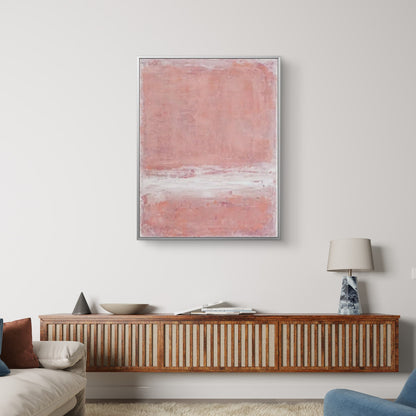 Blush Serenity Abstract Wall Art – Hand-Painted Minimalist Pink Canvas