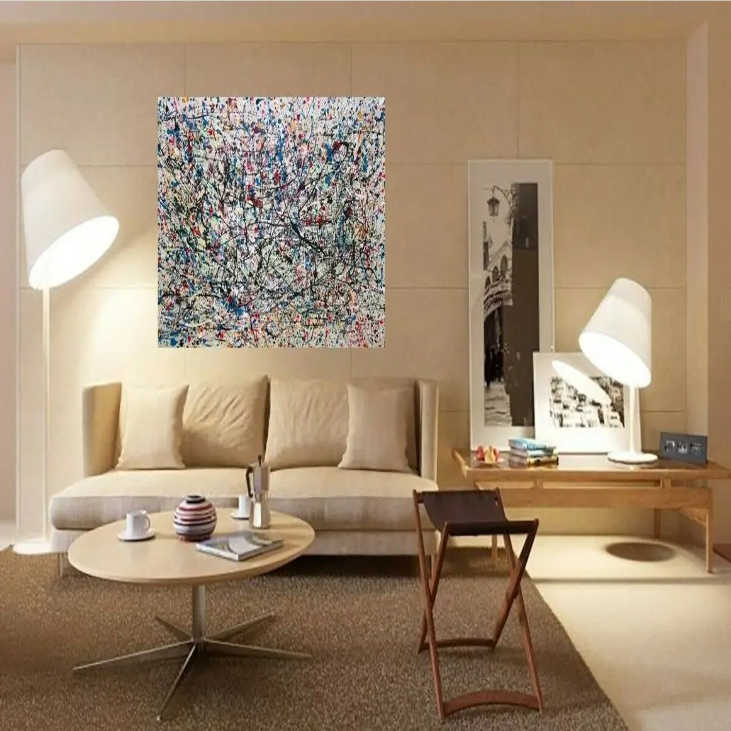 Abstract Colourful Jackson Pollock Style Painting