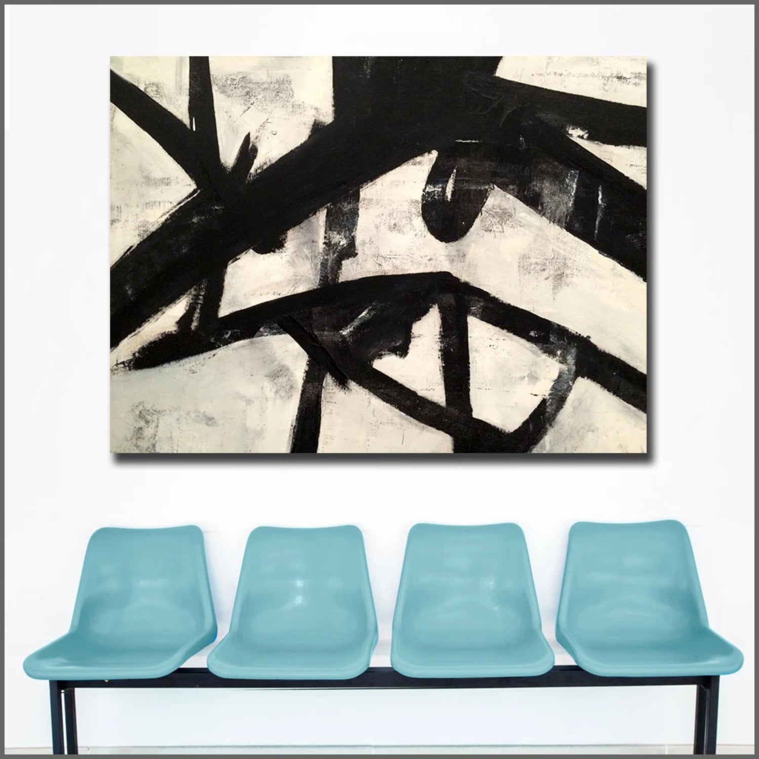 Abstract Franz Kline High Street Oil Painting