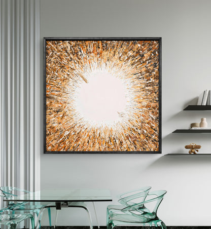Abstract Golden Circle Pattern Wall Painting
