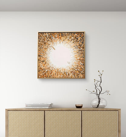 Abstract Golden Circle Pattern Wall Painting