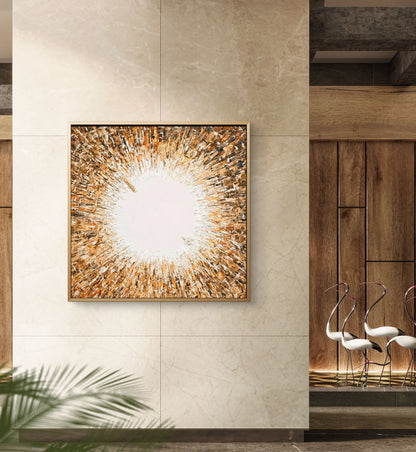 Abstract Golden Circle Pattern Wall Painting