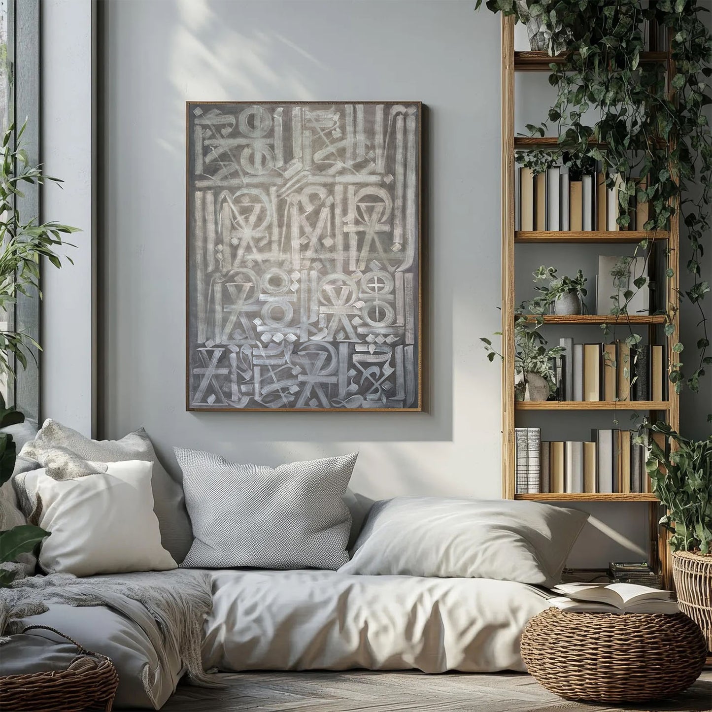 Modern Abstract Symbol Composition Canvas