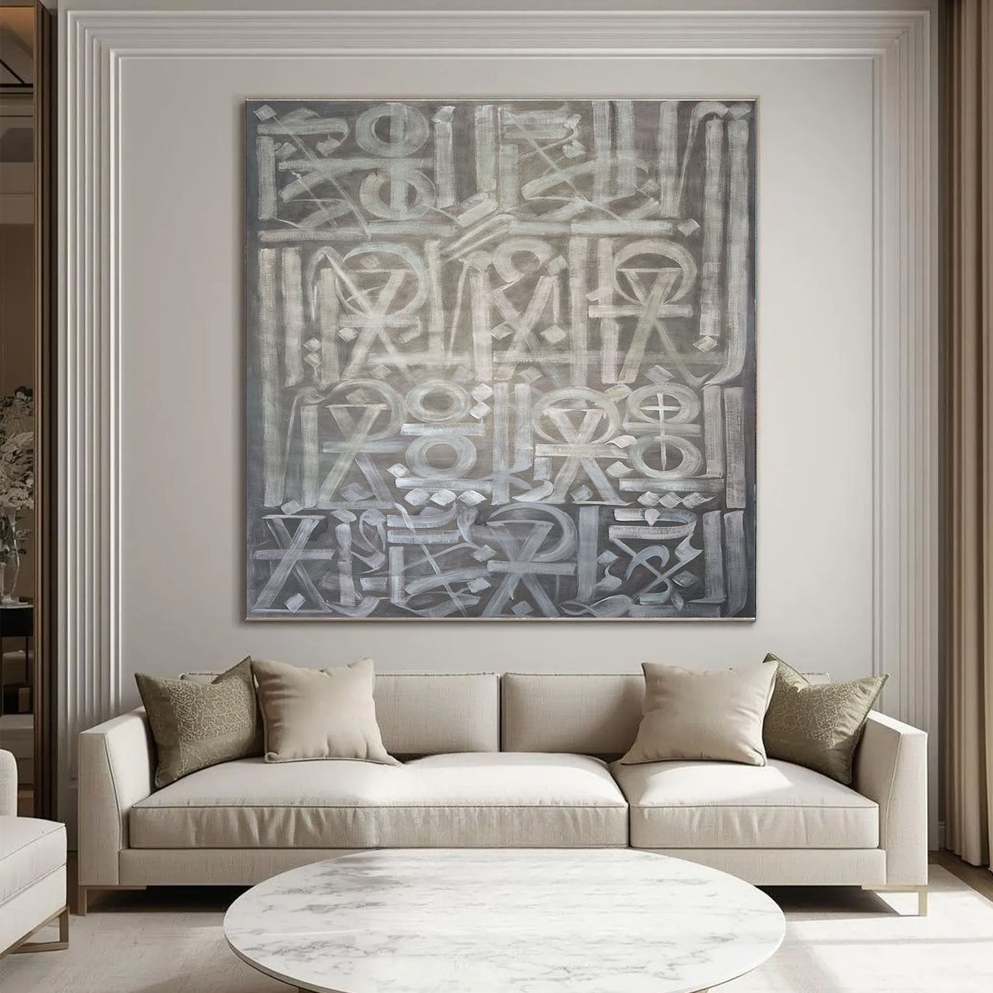 Modern Abstract Symbol Composition Canvas