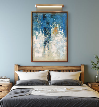 Abstract Heavy Textured Blue Landscape Wall Painting
