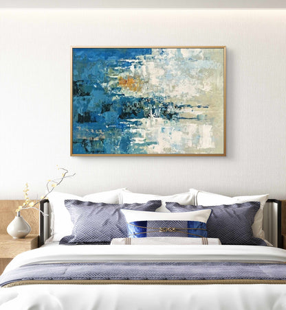 Abstract Heavy Textured Blue Landscape Wall Painting