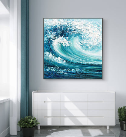 Arte astratta della parete strutturata dell'onda del mare di impasto