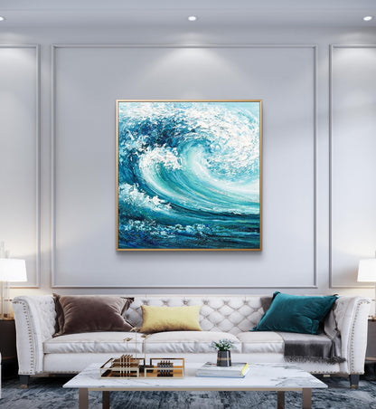 Arte astratta della parete strutturata dell'onda del mare di impasto
