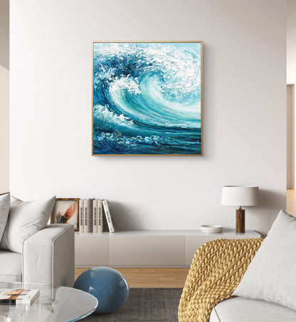 Arte astratta della parete strutturata dell'onda del mare di impasto