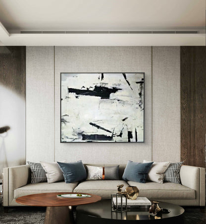 Abstract Monochrome Expressions Handmade Oil Painting