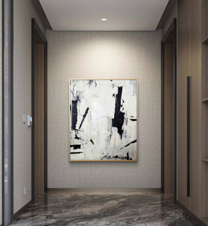 Abstract Monochrome Expressions Handmade Oil Painting