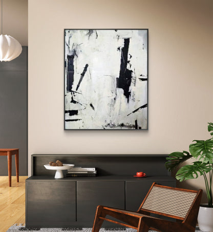 Abstract Monochrome Expressions Handmade Oil Painting