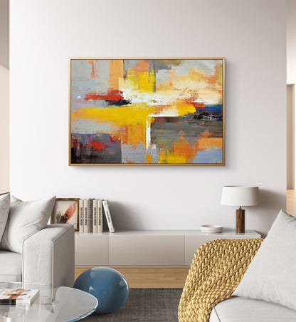 Arte da parete minimalista strutturata multicolore astratta