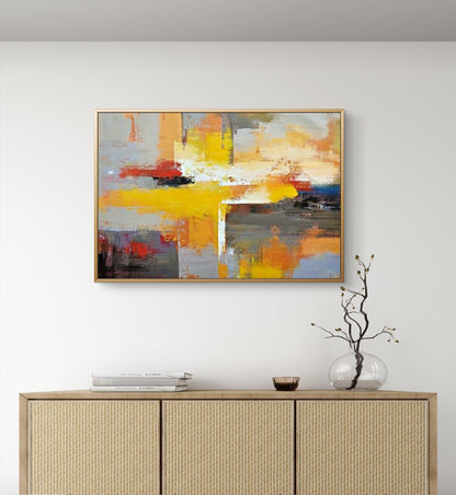 Arte da parete minimalista strutturata multicolore astratta