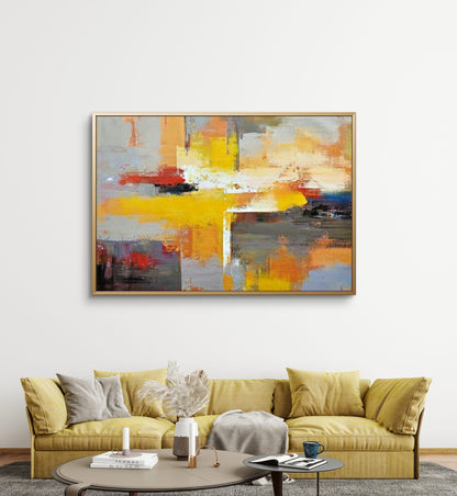 Arte da parete minimalista strutturata multicolore astratta