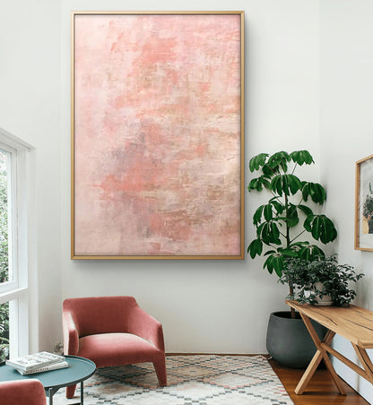 Art texturé lourd de style béton rose abstrait