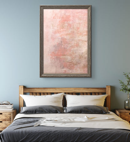 Art texturé lourd de style béton rose abstrait