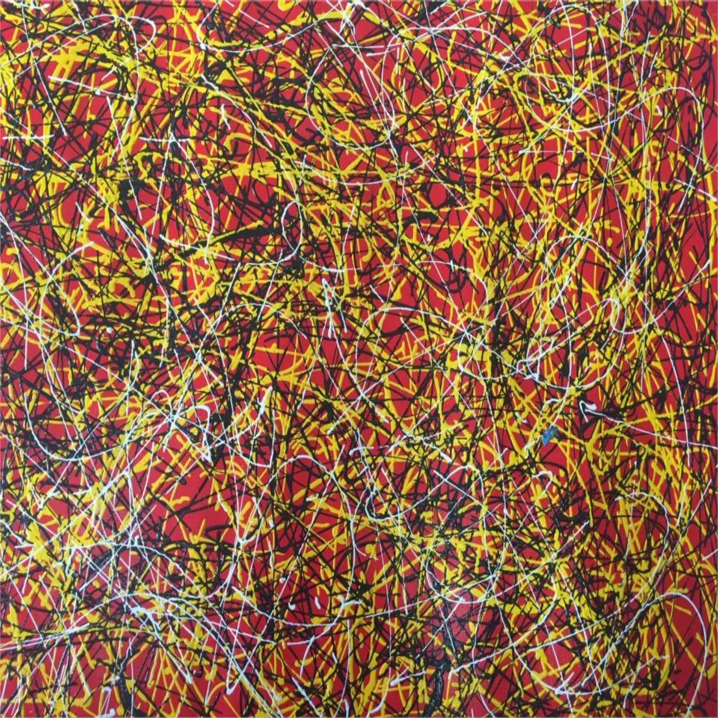 Abstract Red Canvas MultiColour Drip Artwork